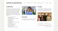 Desktop Screenshot of justiceineducation.org